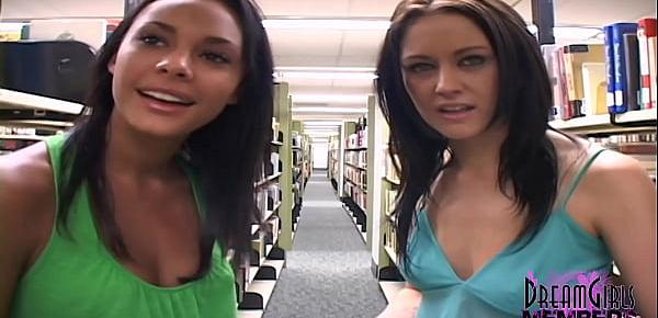  This Is Crazy! Two Girls Naked In A College Library!